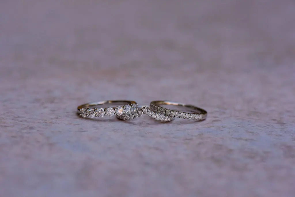 three moissanite rings