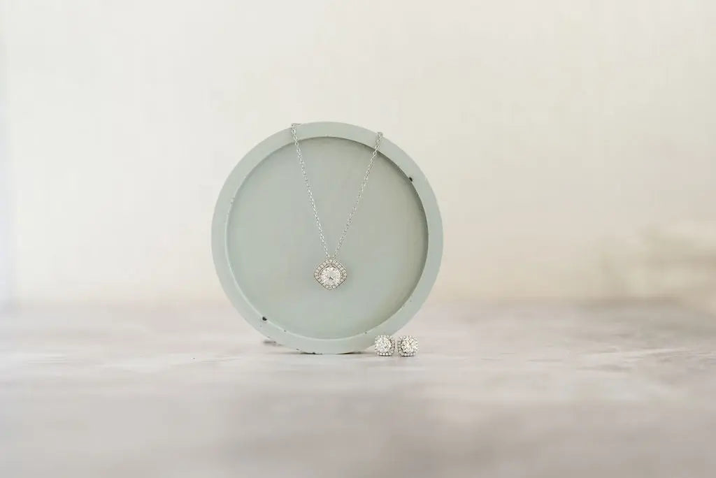 Moissanite Necklace and Earrings