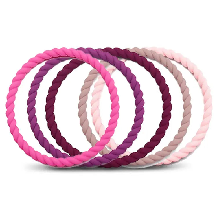 Ladies Rope Silicone Bracelets 5 Pack Bracelet 