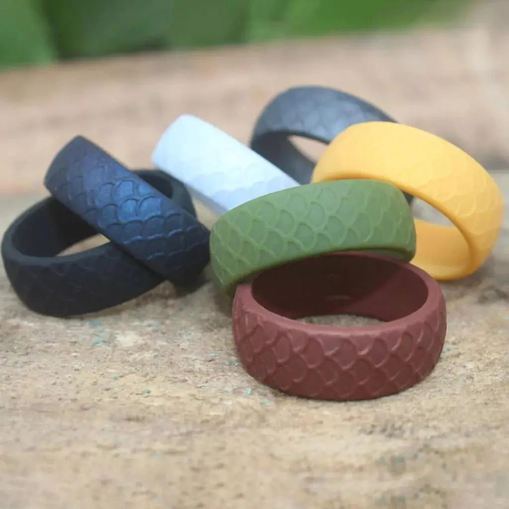 Mens Scale Silicone Ring