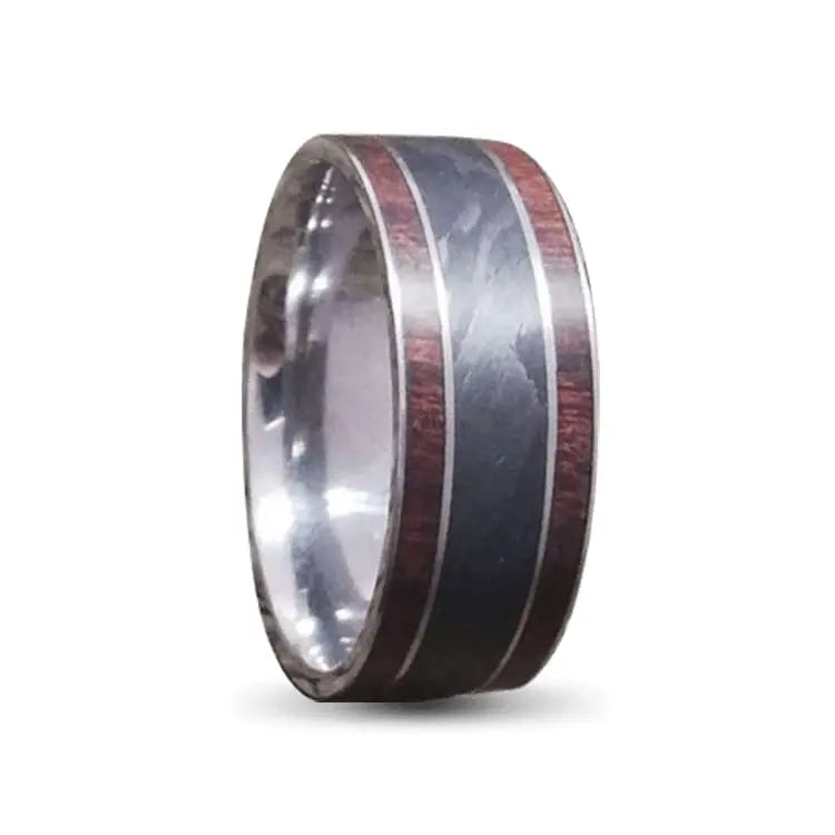Beefalo Wood Titanium Ring