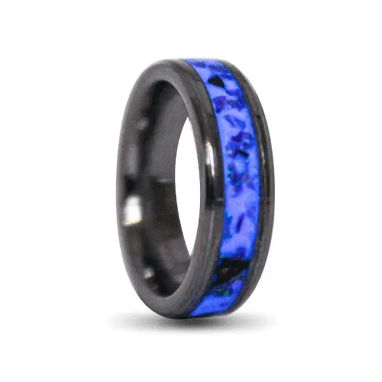 Purple Inlay Tungsten Carbide Ring