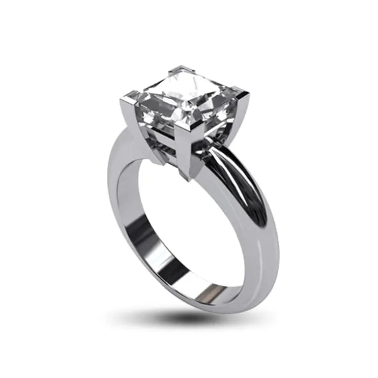 Silver Diamond Engagement Ring