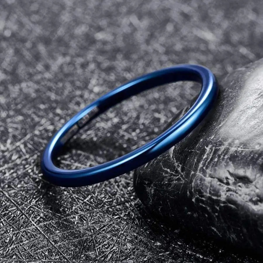 Blue 2mm Tungsten Carbide Ring
