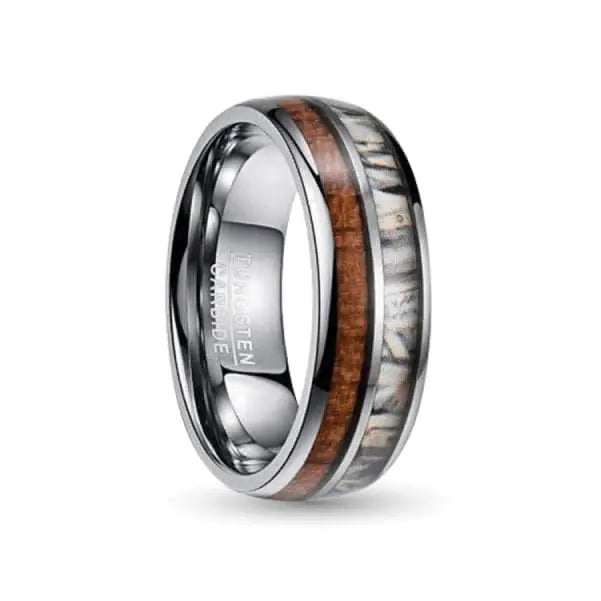 Tungsten Carbide ring with wood