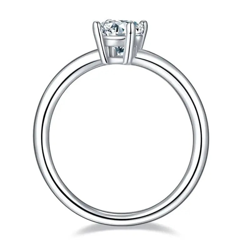 1ct Oval Shape Moissanite Ring in Sterling Silver