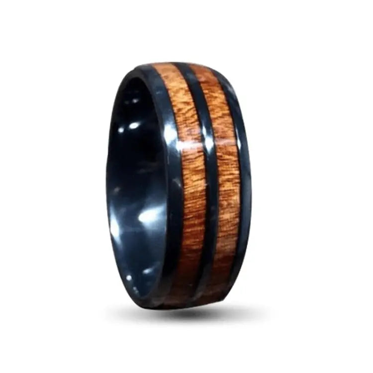 Wood and Zirconium Ring