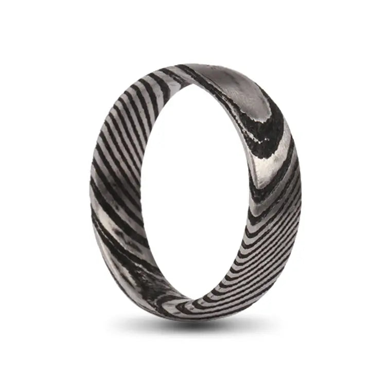 Silver Damascus Steel Ring