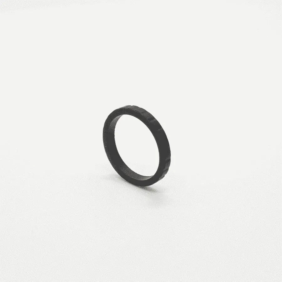 Ladies Slim - 4 / Black - Silicone Ring