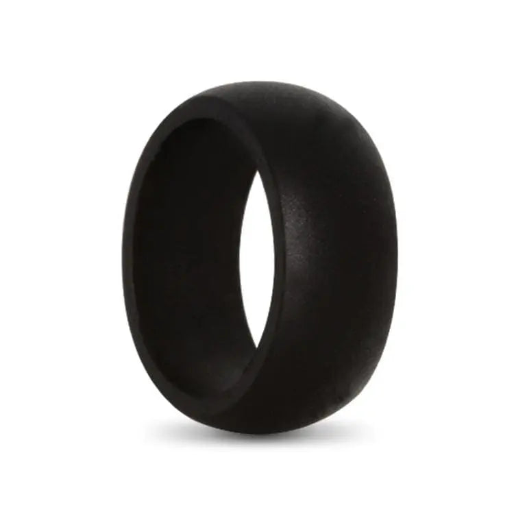 Black Mens Classic Silicone Ring