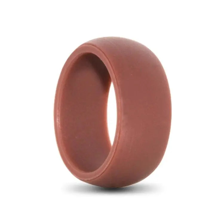 Brown Mens Classic Silicone Ring 