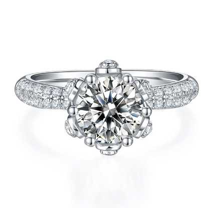 Sterling Silver Ring With Round Cut Moissanite