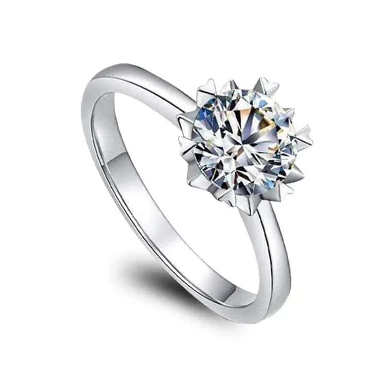 1ct Moissanite Ring with Heart Claws