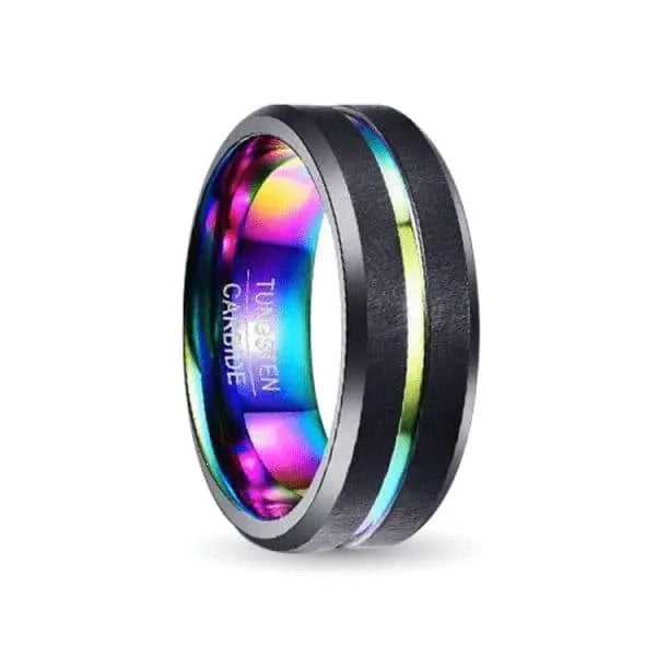 Stream Rainbow Tungsten Carbide ring