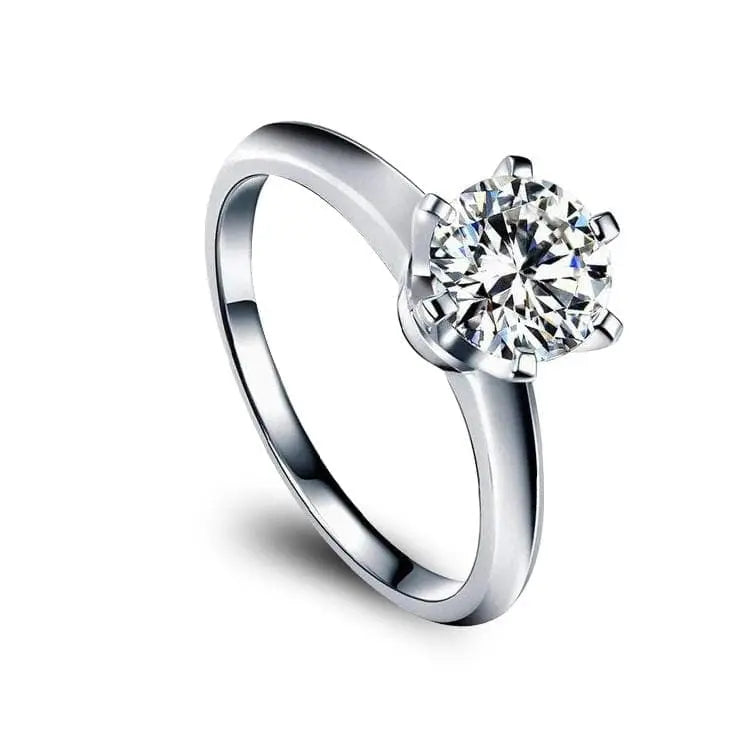 Vega Silver 1ct Solitaire Moissanite Ring - Main Image