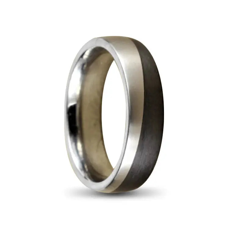 Split Tungsten Carbide Ring With Carbon Fibre Half