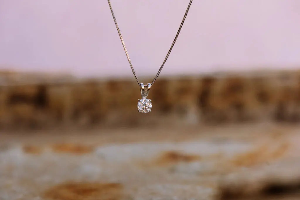 Hanging Sterling Silver Moissanite Necklace