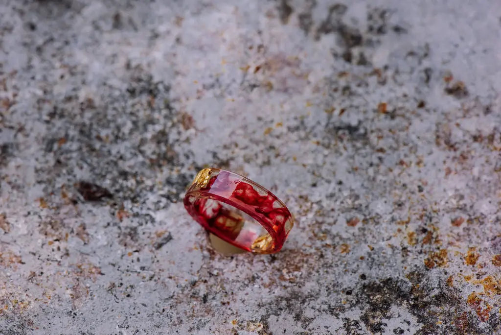 Red and Gold Resin ring