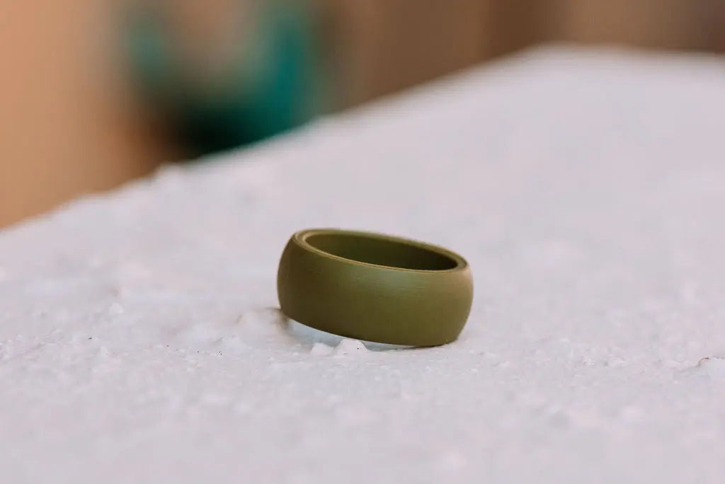 Mens Classic Green Silicone Ring