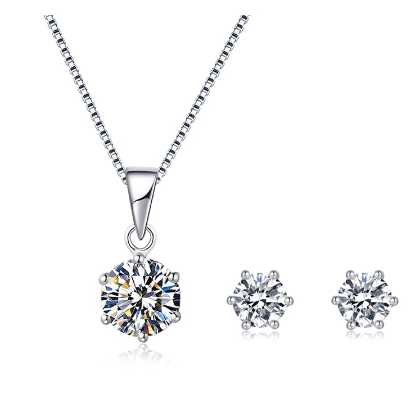 Savannah Moissanite Jewellery set with Necklace and Earrings