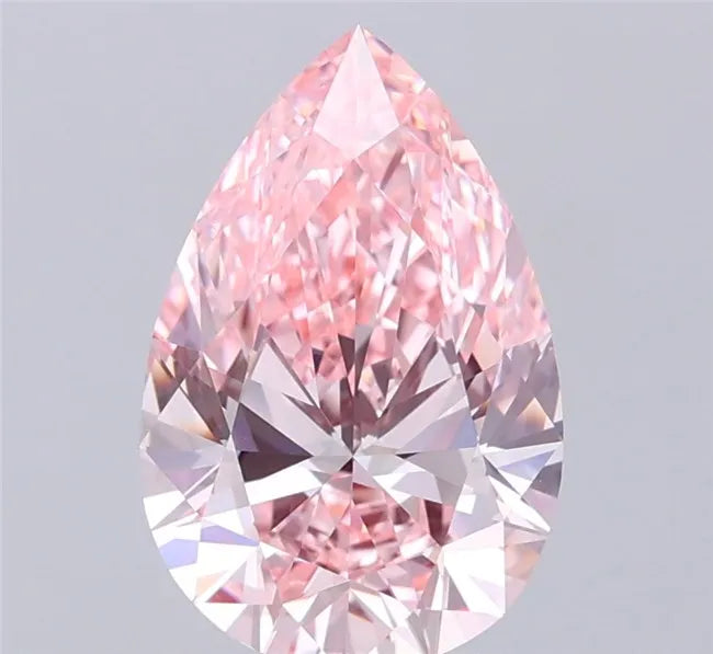 2.50ct Pear Lab Grown Diamond (Colour Fancy Vivid Pink, Clarity VS2, IGI Certified)