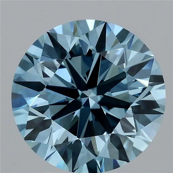 4.59ct Round Lab Grown Diamond (Colour Fancy Vivid Blue, Clarity VVS1, Cut EX, IGI Certified)