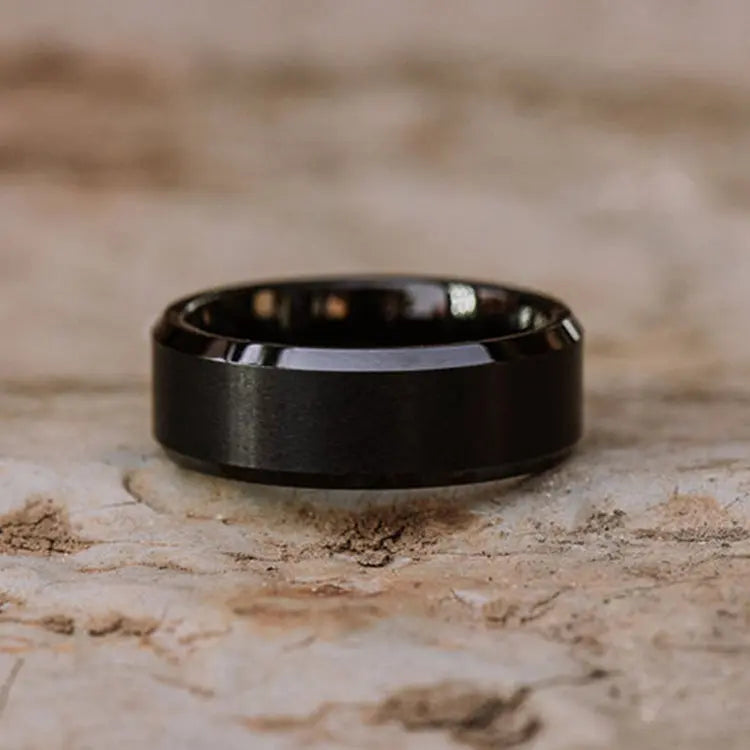 New Black Tungsten Carbide Ring | Orbit Rings