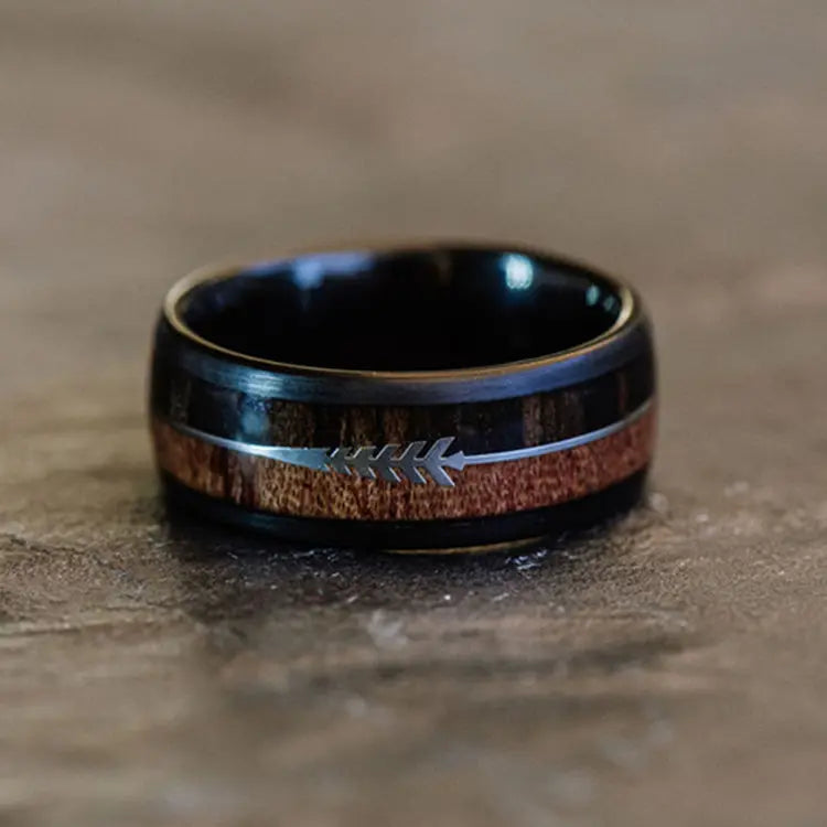 Cosmic Brown Black Tungsten Ring | Orbit Rings