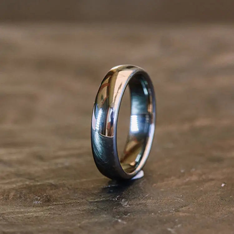 Delta Shine Silver and Black Tungsten Carbide ring