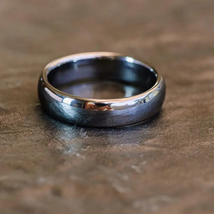 Delta Shine Silver and Black Tungsten Carbide ring