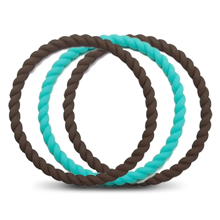 Ladies Rope Silicone Bracelets 3 Pack Bracelet 