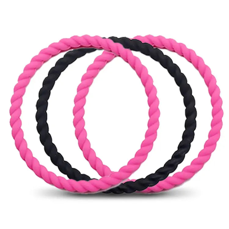 Ladies Rope Silicone Bracelets 3 Pack Bracelet 