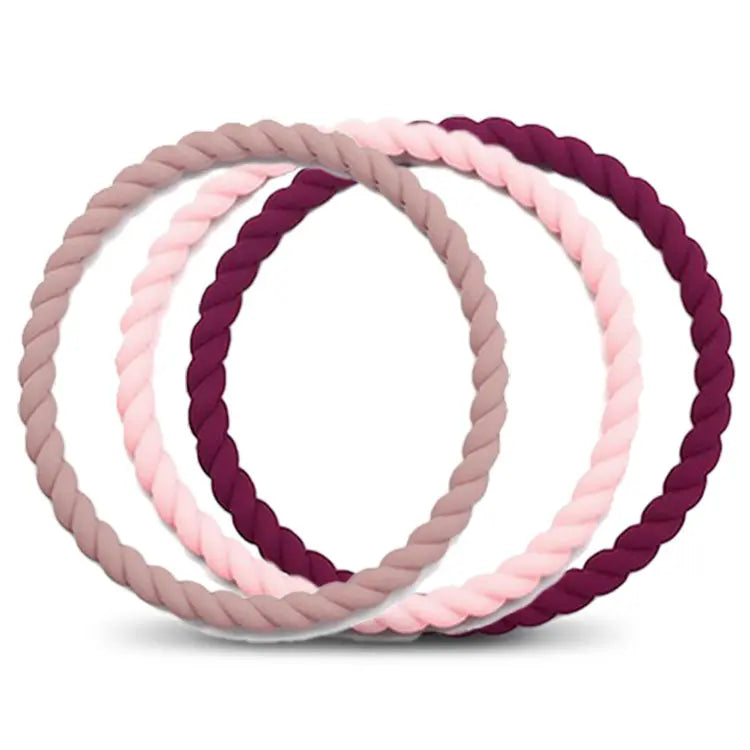 Ladies Rope Silicone Bracelets 3 Pack Bracelet 