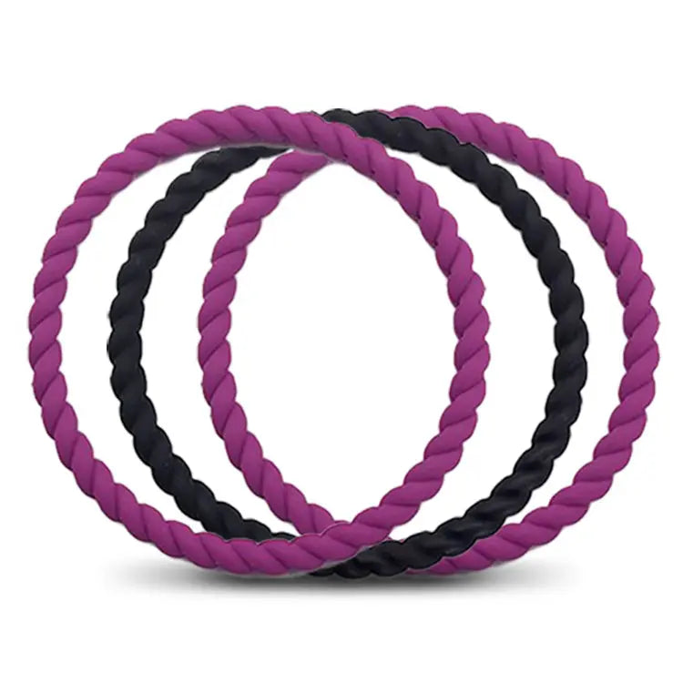 Ladies Rope Silicone Bracelets 3 Pack Bracelet 