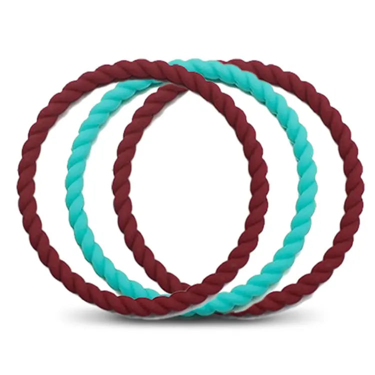 Ladies Rope Silicone Bracelets 3 Pack Bracelet 