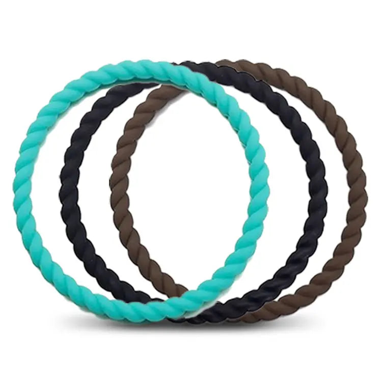 Ladies Rope Silicone Bracelets 3 Pack Bracelet 