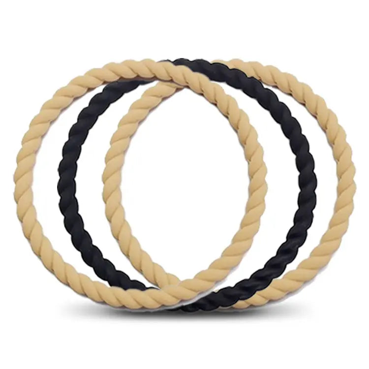 Ladies Rope Silicone Bracelets 3 Pack Bracelet 