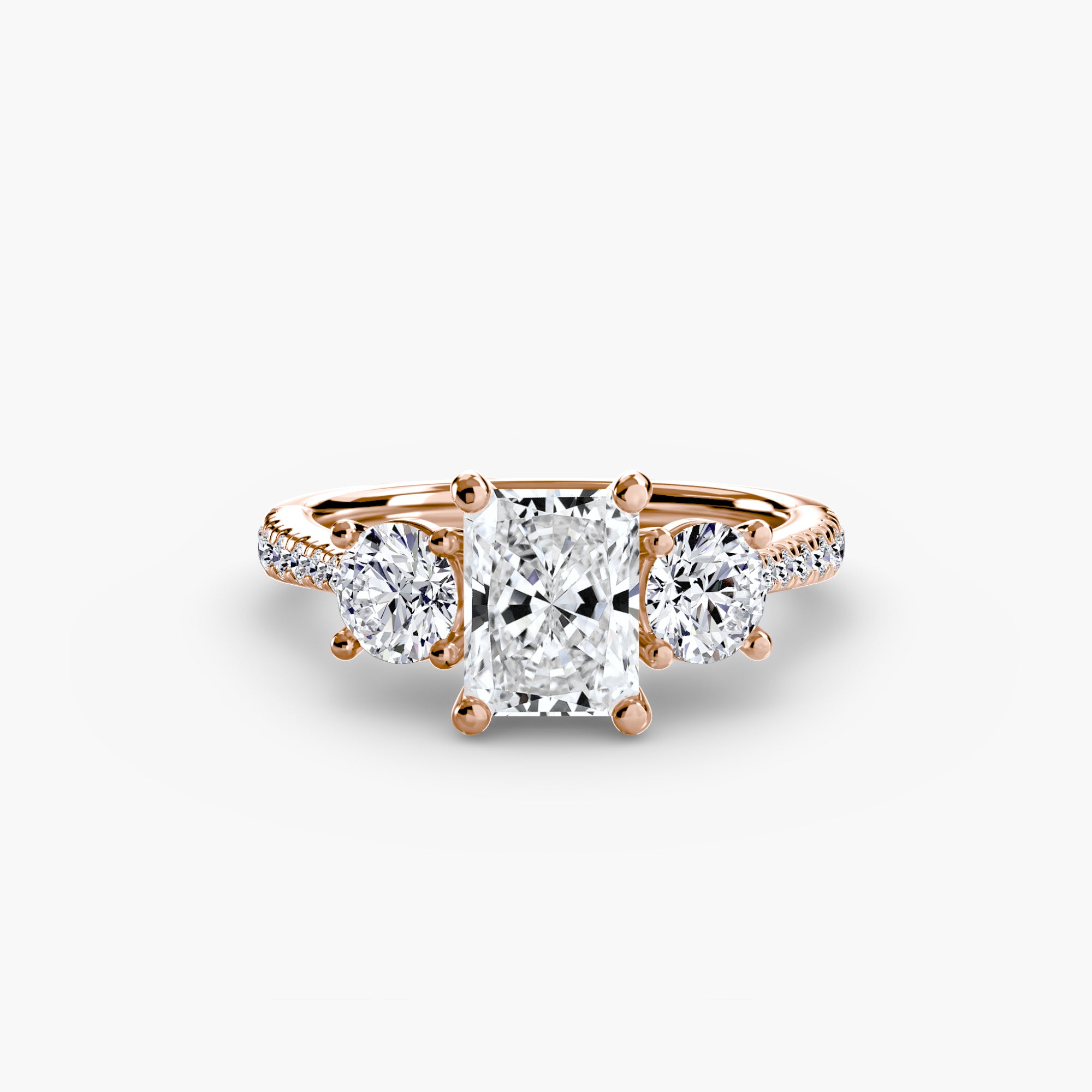 Three-Stone with Pavé Band