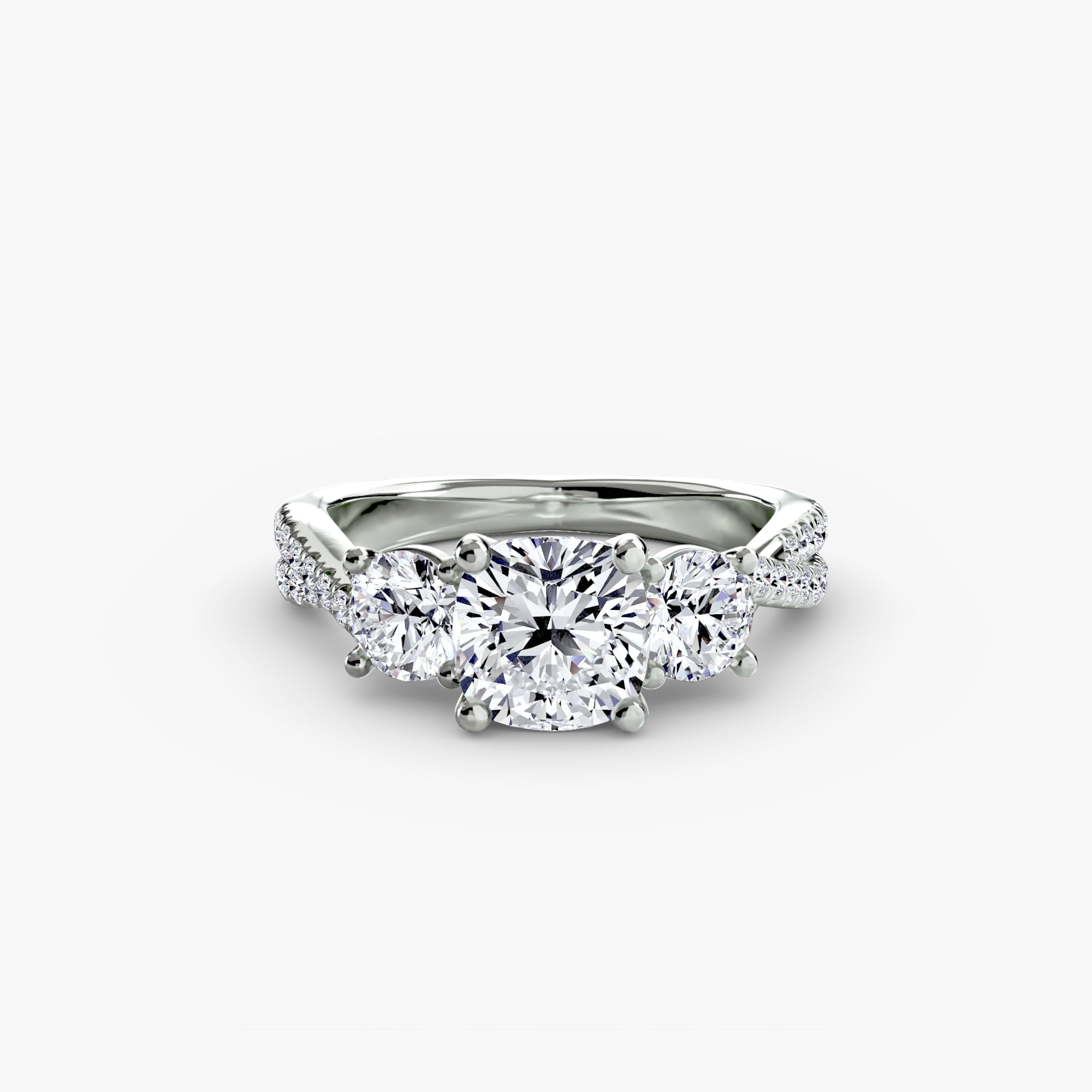 Three-Stone with Pavé Band 2