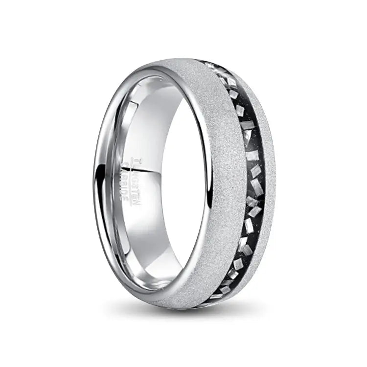 Sunset Sand silver tungsten carbide ring