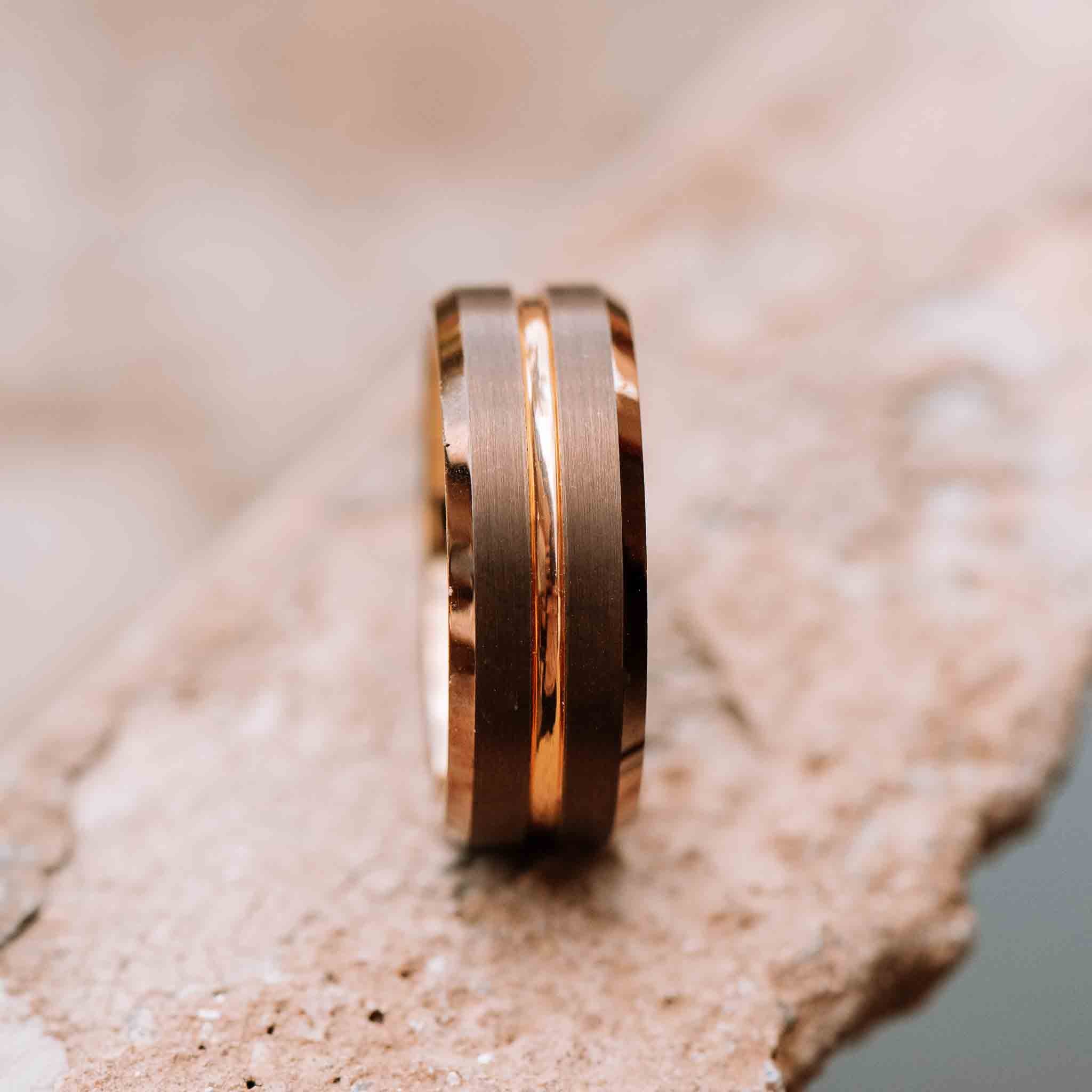 超希少 tomo_kishida brown quartz ring リング Rosegold Stream Brown Tungsten Carbide Ring