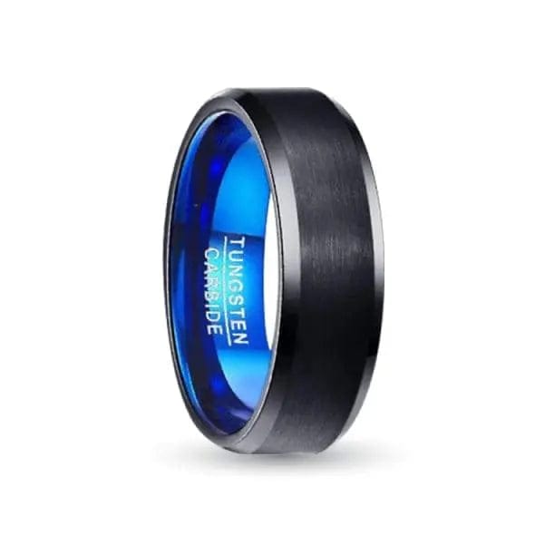 Black and blue Tungsten carbide ring