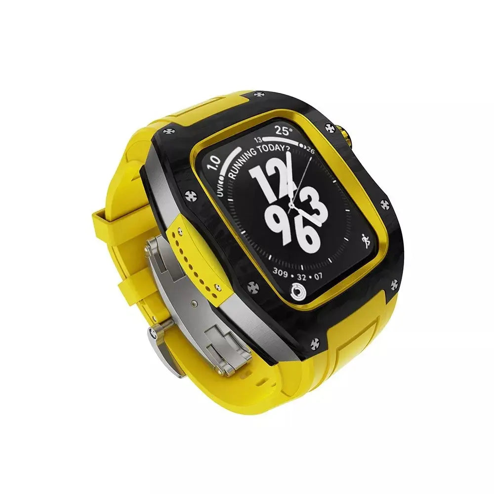 racing yellow apple watch strap for series 7 watch modification