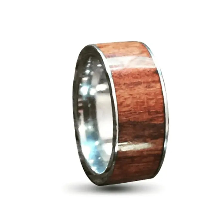 Barzona Wood Titanium Ring