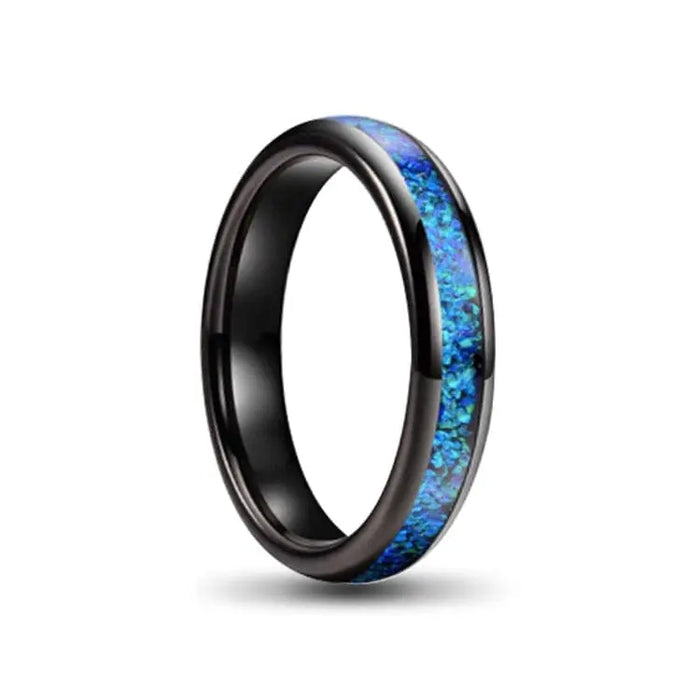 Caldera Blue Opal Tungsten Carbide Ring
