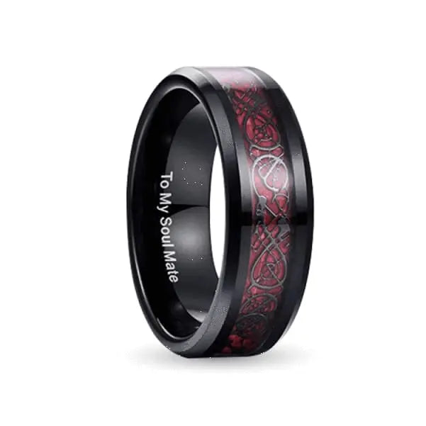Tungsten Carbide Ring red and black