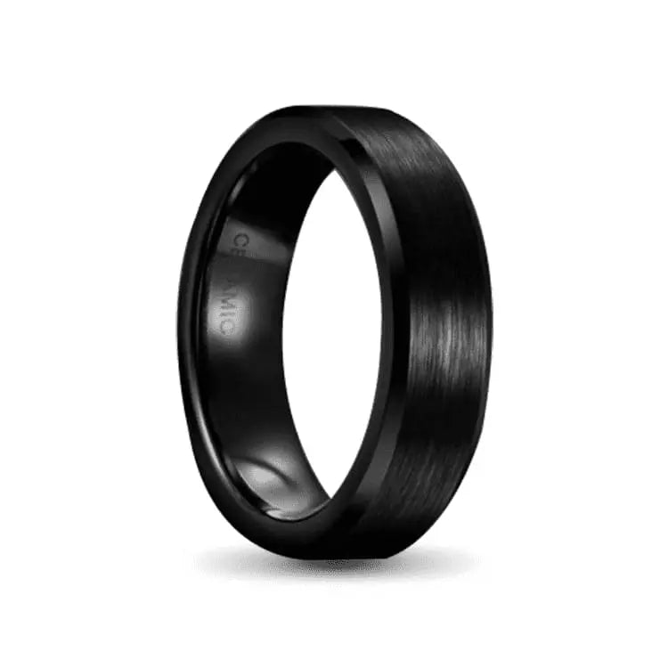 Black Ceramic Wedding Ring 6mm