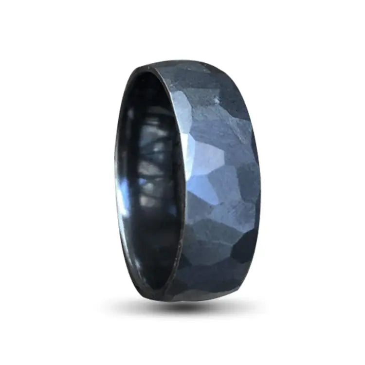 Black Edged Zirconium Ring