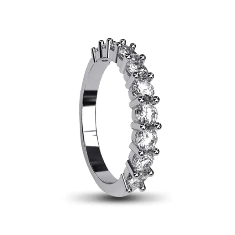 Sterling Silver Half Eternity Wedding Band