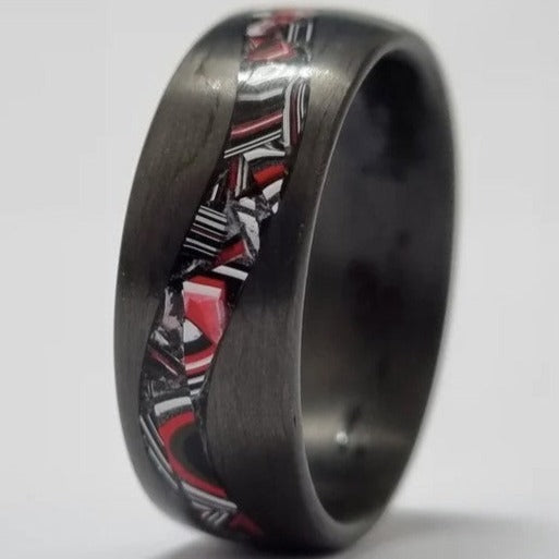 Black Carbon Fibre with Fordite Inlay